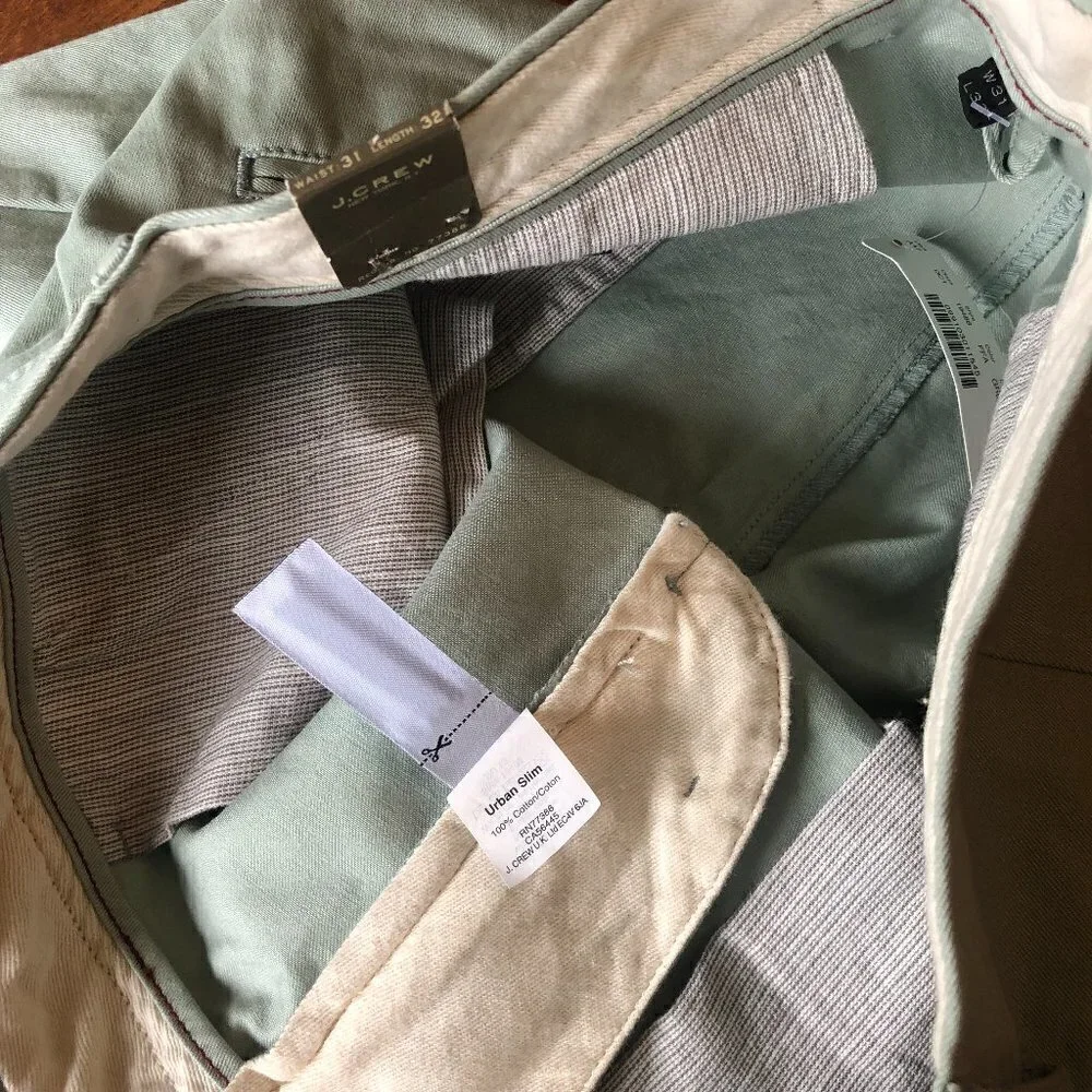 NWT J. Crew Mint Urban Slim Fit Chinos